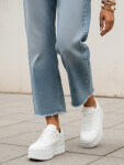 Bílé dámské tenisky na silné podrážce z imitace kůže FashionStreet ZY1421 41