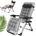 Skládací zahradní lehátko s polštářem TDC01-BK Černá