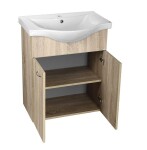 AQUALINE - KERAMIA FRESH umyvadlová skříňka 60,6x74x34cm, dub platin 50065