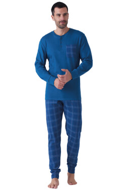 Pánské pyžamo Karelpiu KF7134 Modrá 5XL