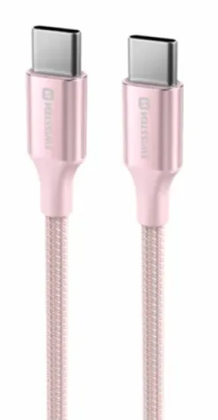 SWISSTEN TEXTILE II datový kabel USB-C - USB-C 1.5m růžová (71528205)