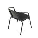 Zahradní židle, kov, plast, černá, AZC-H1001 BK