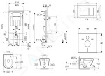 Kielle - Genesis Set předstěnové instalace, klozetu Oudee se sedátkem softclose a tlačítka Gemini II, matná černá / chrom 30505SS22