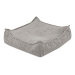 PLUSH NEST PLUSH NEST Podlahový puf čtvercový z prémiového manšestru 60 × 60 cm béžový