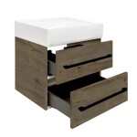 Koupelnová skříňka s umyvadlem a černou úchytkou SAT Cube Way 60x53x46 cm dub Wellington mat CUBE46C602DWSATCW CUBE46C602DWSATCW