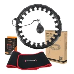 HMS HHW01 Sada masážní hula hoop se závažím a zeštíhlujícího pásu BR163 černá (5907695552768)