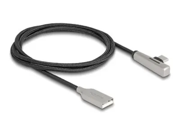 DeLock kabel USB-A - USB-C 60 W 1 m černá/stříbrná / Kabel / USB 2.0 / Quick Charge 3.0 (80766)