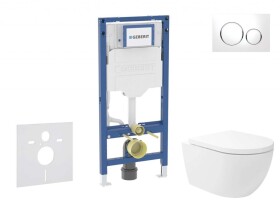 GEBERIT - Duofix Set předstěnové instalace, klozetu Oudee Vortex a sedátka softclose, tlačítko Sigma20, bílá/chrom SANI11CA3174B