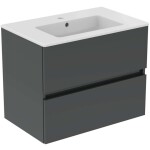 IDEAL STANDARD - Eurovit+ Skříňka s umyvadlem, 55x70x44 cm, 2 zásuvky, tmavě šedá R0573TI