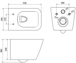 MEXEN/S - WC předstěnová instalační sada Fenix XS-F s mísou WC Cube sedátko softclose, bílá 68030924000