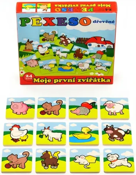 TEDDIES Dřevěné pexeso Moje první zvířátka