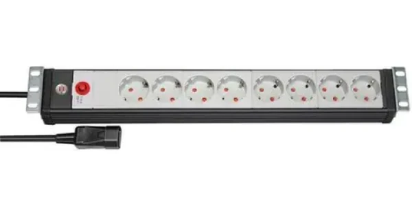 Brennenstuhl Premium Line 19" napájecí lišta černá / Napájecí lišta / 8x zásuvka / IEC C14 / 3 m / 1,5U (1156057128)