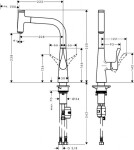 HANSGROHE - Metris Select Dřezová baterie s výsuvnou koncovkou, chrom 14857000