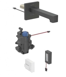 GEBERIT - Brenta Termostatická elektronická umyvadlová baterie pod omítku, bateriové napájení, easy to clean, matná černá 116.278.14.1