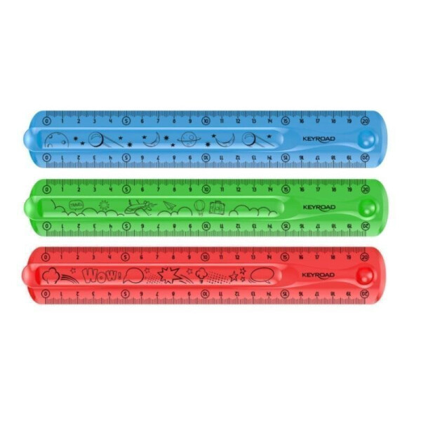 Pravítko KEYROAD Flexi, 20 cm mix