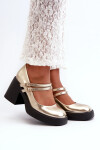 Lodičky na podpatku N381 zlaté - Step in style 40