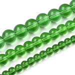 Skleněné korálky - průsvitné - světle zelené - ∅ 4 mm - 10 ks