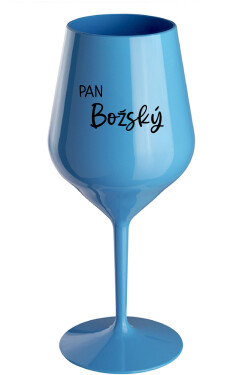 PAN BOŽSKÝ modrá nerozbitná sklenice na víno 470 ml