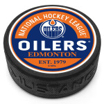 Mustang Puk Edmonton Oilers NHL Block Textured Puck