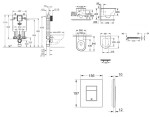 GROHE - Uniset Set předstěnové instalace, klozetu, sedátka SoftClose a tlačítka Skate Cosmopolitan, kartáčovaný Hard Graphite SANI15BB5111