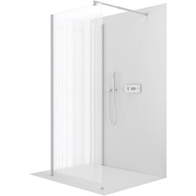 CERANO Sprchová zástěna Walk-in Onyx Corner Round L/P - 8 mm - kulatá vzpěra - chrom, rýhované sklo - 80x100x200 cm