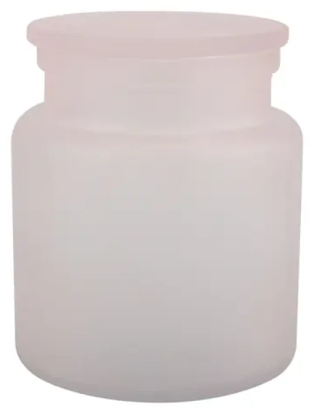 Spirella YOKO dóza na odličovací tampony světle růžová / sklo / 0.6 L