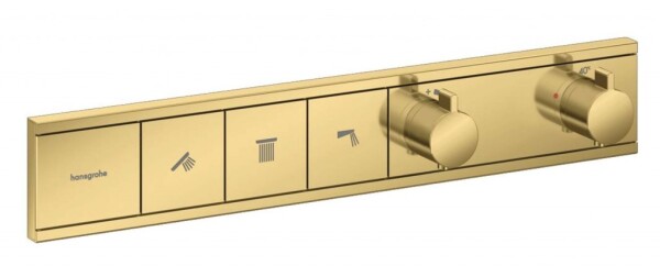 HANSGROHE - RainSelect Termostatická baterie pod omítku, pro 3 spotřebiče, zlatá 15381990