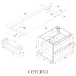CERANO - Koupelnová skříňka Carole - bílá matná + deska pod umyvadlo Navira Pro - 36 mm + konzole chrom - 120x46x51,6 CER-606177
