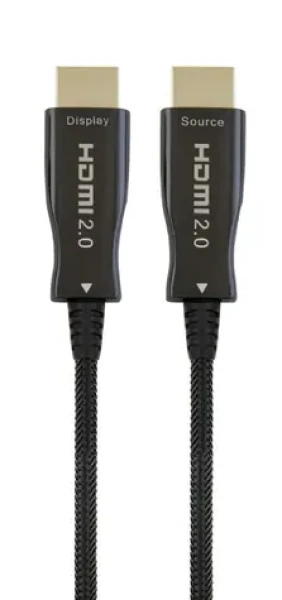 Gembird Active Optical HDMI kabel s Ethernetem 50m / 4K UHD 60Hz / AOC / zlacené konektory / černá (CCBP-HDMI-AOC-50M)