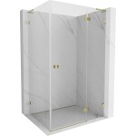 MEXEN/S - Lunar L sprchový kout dveře křídlové pravá 90 x 80, transparent, zlato 834L-090-080-50-00-P