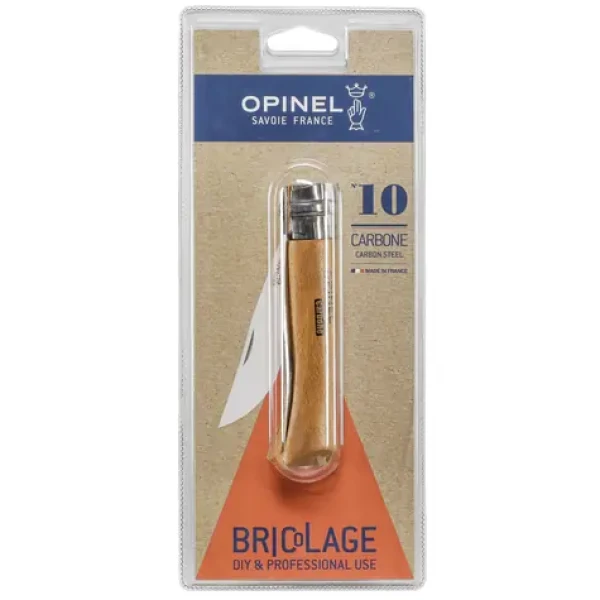 Opinel 10 kapesní nůž zavírací 10 cm / karbonová čepel / dřevěná rukojeť (403)