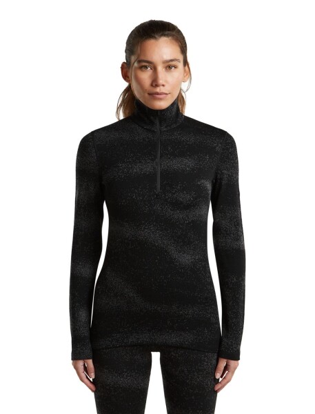 Dámské merino triko dlouhý rukáv ICEBREAKER Wmns Merino 260 Tech Vertex LS Half Zip Chillwave, Black/Obsidian/J velikost: S