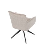 Židle jídelní, taštičkové pružiny v sedáku, 180° otočný mechanismus, lanýžová voděodolná látka, černý kov