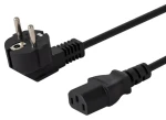 SAVIO CL-98 černá / Napájecí kabel / Schuko - IEC C13 / 1,8 m / lomený konektor 90° (CL-98)