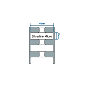 RFID štítek Silverline II micro MR6-P, 45mm x 13mm, PET, dutinka 76,2 mm, 600 et/kot - cena/role