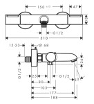 HANSGROHE - Ecostat Element Termostatická vanová baterie, kartáčovaný bronz 13347140