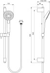 IDEAL STANDARD - Idealrain Evo Jet Set sprchové hlavice Circle 11 cm, 3 proudy, tyče a hadice, chrom B2233AA
