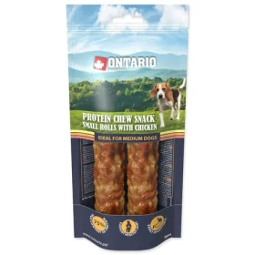 Ontario Protein žvýkací pamlsek malá rolka s kuřecím 12.7cm 2ks (214-56032)
