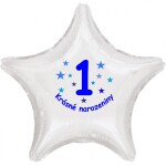 Krásné 1. narozeniny fóliový balónek hvězda pro kluky Balonky.cz Krásné 1. narozeniny fóliový balónek hvězda pro kluky Balonky.cz