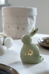 Det Gamle Apotek Keramický svícen Happy Easter Bunny Green Menší, zelená barva, keramika