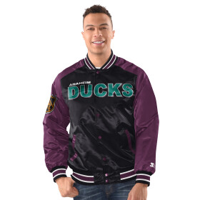 Starter Pánská bunda Anaheim Ducks NHL Vintage Renegade Varsity Satin Jacket Velikost: S