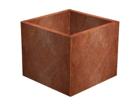 Cortenový květináč CUBE 001, š. 60 × d. 60 × v. 50 cm