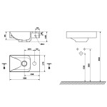 SAPHO - PICCOLINO betonové umývátko 30,8x17cm, baterie vpravo, zelená mat PK30523