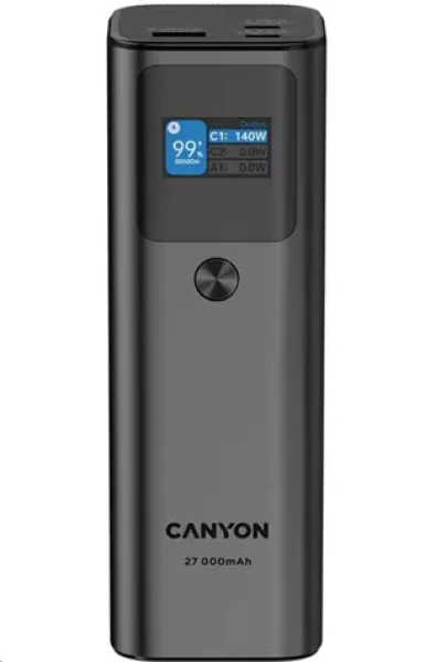 CANYON CNE-CPB2010DG šedá / Powerbanka / 27000mAh / PD 140W / 2x USB-C / 1x USB-A (CNE-CPB2010DG)