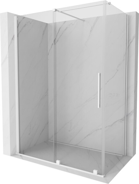 MEXEN/S - Velar sprchový kout 140 x 80, transparent, bílá 871-140-080-01-20