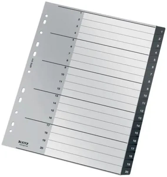 Leitz ekologický rejstřík, PP, extra široký, 1-20