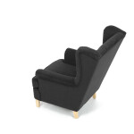 Křeslo ušák, černá látka, AK-388 BK2