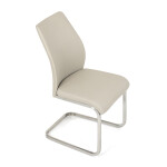 Židle jídelní, krémová ekokůže, pohupová podnož broušený nerez