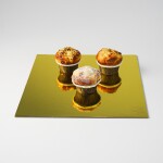 Cake star podložka pod dort pevná zlato-černá lesklá 47x37cm