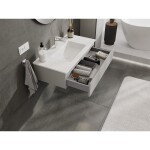 MEXEN/S - Orio koupelnová skříňka 90 cm s umyvadlem Otis, 1 šuplík, šedá mat/bílá mat 91A10-09023-1-BF62-W18M01